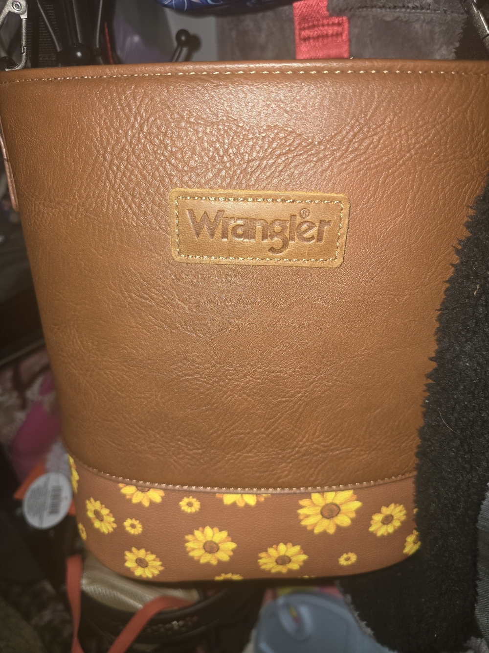 Wrangler Brown Faux Leather Sunflower Purse